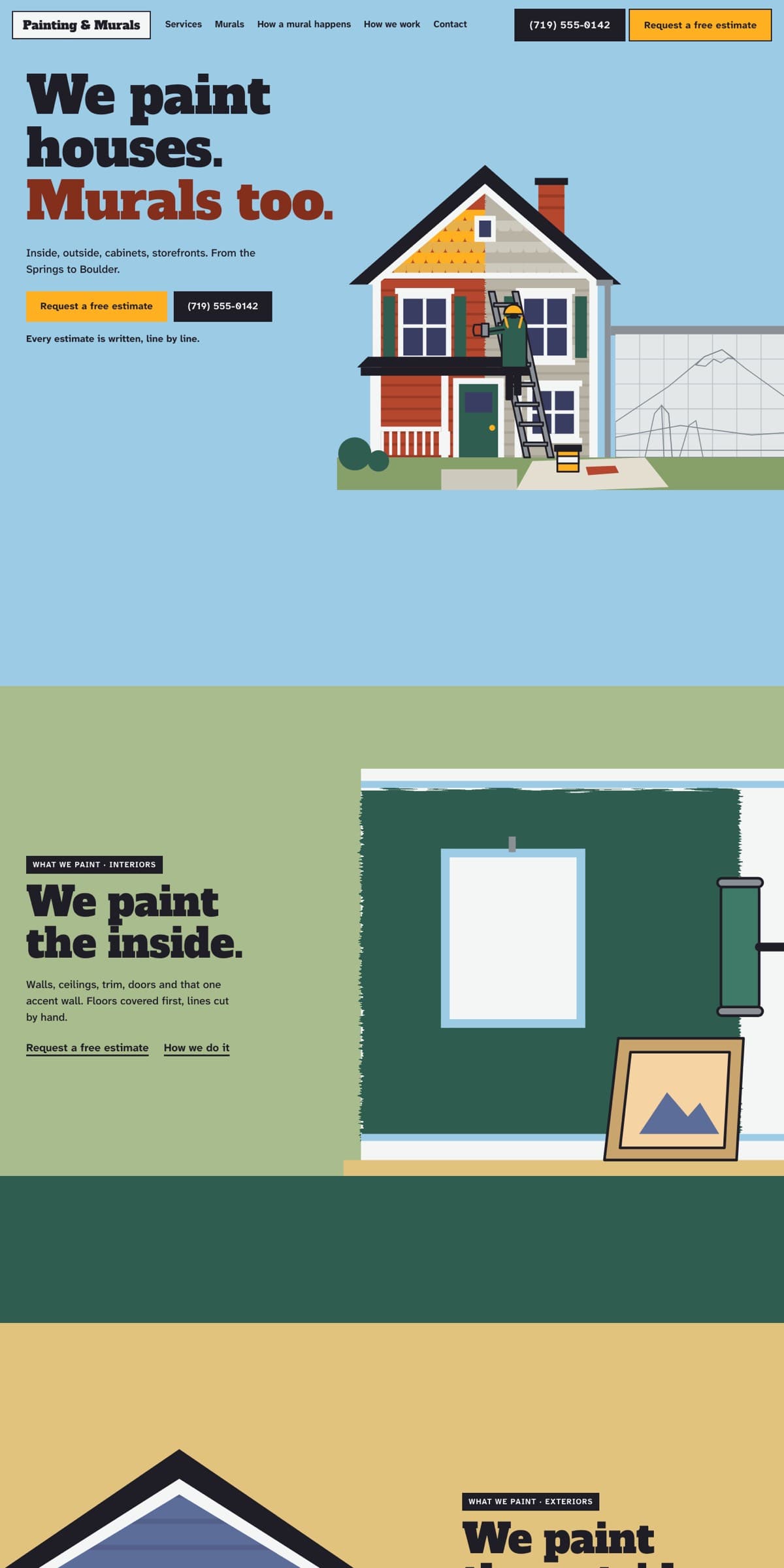 Painting & Murals website, built by Implementr